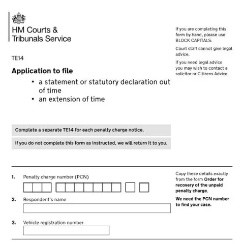 Document preview: Understanding the TE14 Form for Late Filing and Extensions — Legal & justice (TE14)