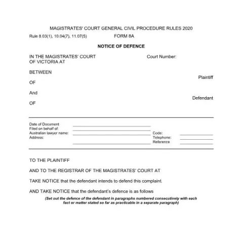 Document preview: Understanding the Notice of Defence in Victoria's Magistrates' Court — Legal & justice (8A)