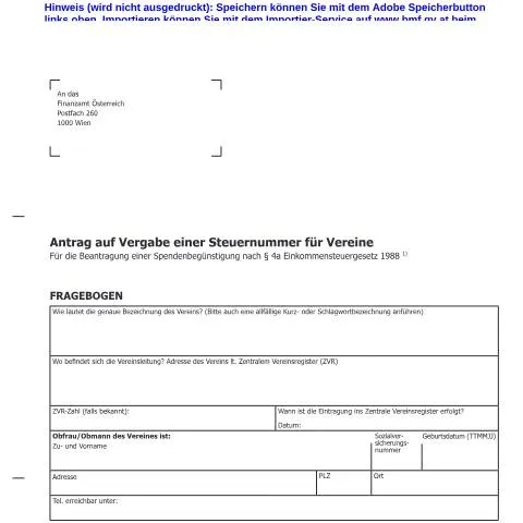 Dokumentvorschau: Steuernummer für Vereine: Verf15a-Spend Antrag — Steuern (CERFA n°Verf15a-Spend)