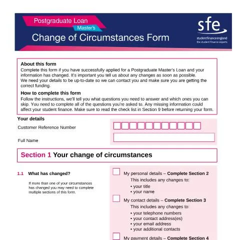 Document preview: Update Your Postgraduate Master's Loan Details for 2023-2024 — Education & training