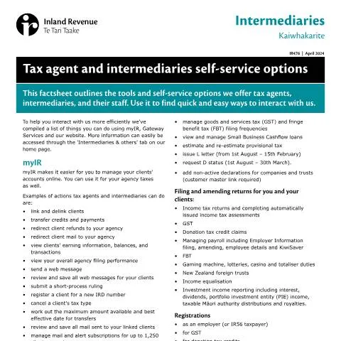 Document preview: Understanding IR476 2024 for Tax Intermediaries in New Zealand — Government & admin (CERFA n°IR476)