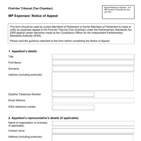 Document preview: Understanding the MPs' Expenses Form for Effective Appeals — Government & admin
