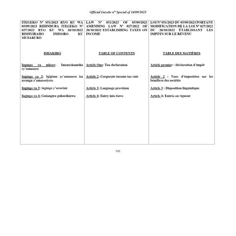 Document preview: Rwanda's 2023 Income Tax Law Reforms — Taxes (CERFA n°Law_amending_Income_Tax_Ok)