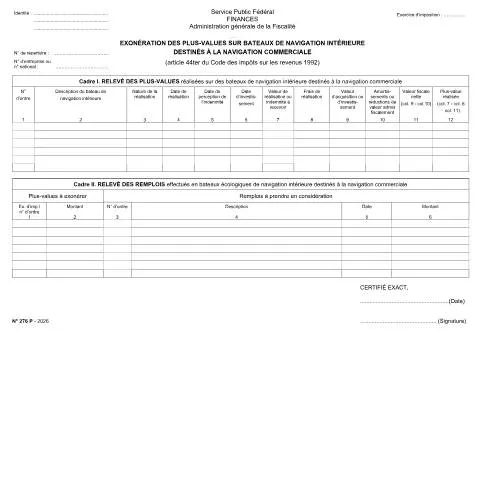 Aperçu du document Comprendre l'exonération fiscale sur les bateaux de navigation — Impôts & fiscalité (CERFA n°155-276p)
