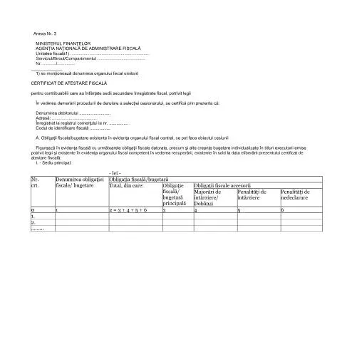 Document preview: Importanța certificatului de atestare fiscală în afaceri — Impozite & fiscalitate (CERFA n°A3_OPANAF_1940_2023)