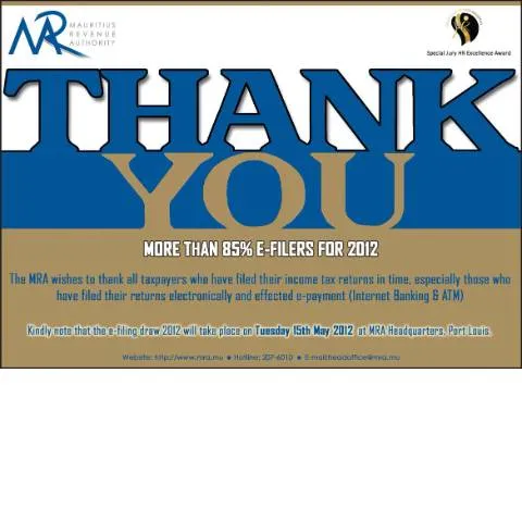 Document preview: Understanding the Impact of Thank You to Efilers 2012 — Government & admin (CERFA n°ThankYou2012Efiling)