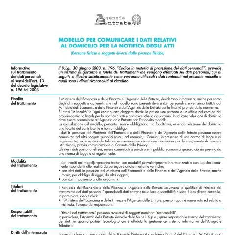 Anteprima documento Elezione domicilio per notifiche atti — Pratiche amministrative