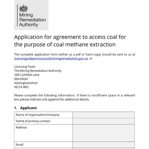 Document preview: Navigating Coal Methane Access Agreements in the UK — Government & admin
