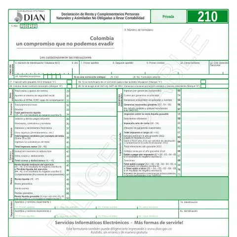 Vista previa del documento Guía Completa sobre la Declaración de Renta F210-2013 — Impuestos (CERFA n°F210-2013)