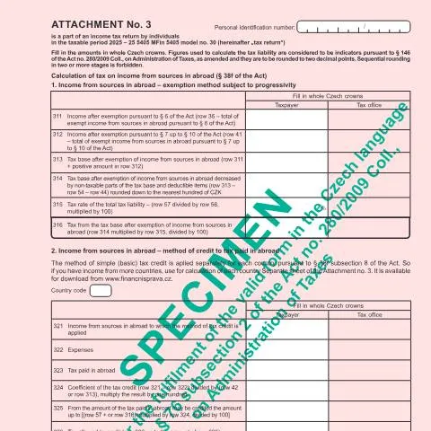 Document preview: Význam Přílohy č. 3 pro daňové přiznání — Daně a fiskální záležitosti (CERFA n°25 5405/P3a)