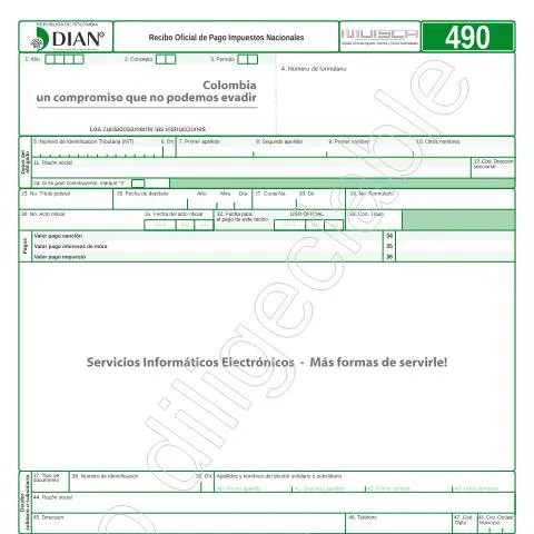 Vista previa del documento Importancia del Recibo Oficial de Pago de Impuestos en Colombia — Impuestos (CERFA n°F490-2016)
