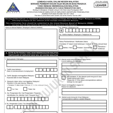 Document preview: Memahami Borang CP22A dan Kepentingannya untuk Majikan — Proses pentadbiran (CERFA n°CP22A)
