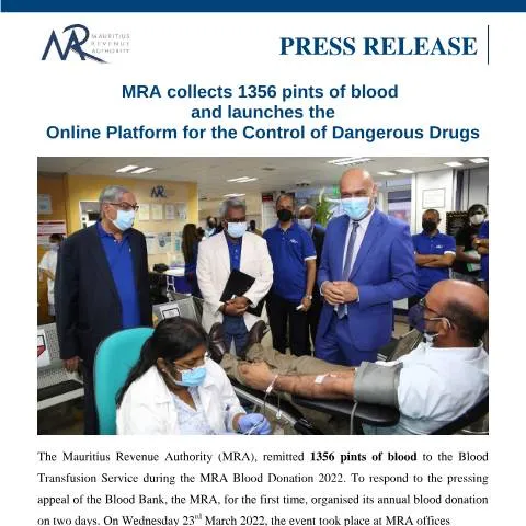 Document preview: MRA's Impact on Community Health Through Blood Donation — Government & admin (PressRelease250322)