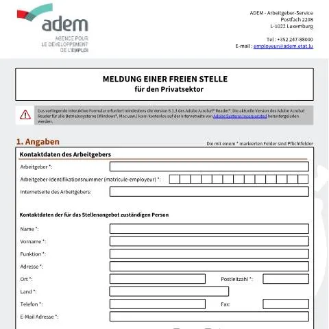 Aperçu du document Guide de notification d'une offre d'emploi au Luxembourg — Emploi & travail (CERFA n°place-vacante-secteur-prive)