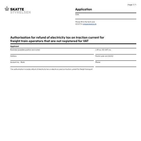 Document preview: Tilbagebetaling af elafgift for ikke momsregistrerede godstog — Skatter & skat (CERFA n°23.046)