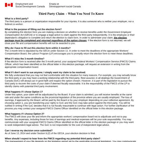 Document preview: Understanding the LAB1191 Third Party Claim Process — Work & employment (CERFA n°LAB1191)