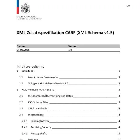 Dokumentvorschau: Die Bedeutung der XML-Zusatzspezifikationen im internationalen — Behörden & Verwaltung (CERFA n°int_carf_xml_zusatzspezifikation)