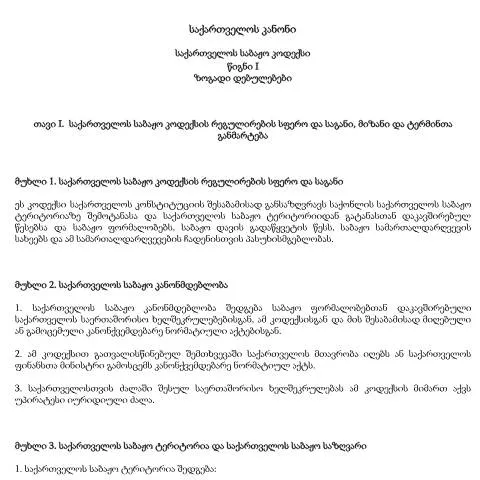 Document preview: საქართველოს საბაჟო კოდექსი: პროცესები და რეგულაციები — ადმინისტრაციული პროცედურები