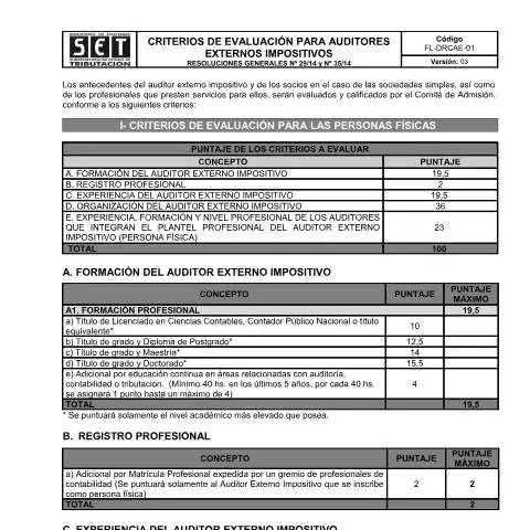 Vista previa del documento Criterios de evaluación para auditores externos en Paraguay — Impuestos