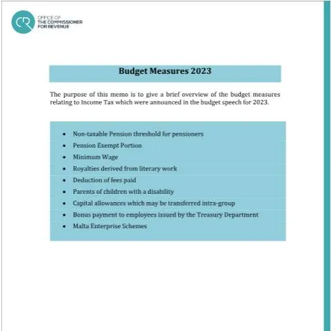 Document preview: Essential Insights on Malta's 2022 Income Tax Updates — Taxes (CERFA n°update-6---budget-measures-2023afc17a44-52bc-495f-beb6-170ce)