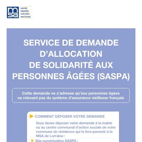 Aperçu du document Aspa pour les personnes sans pension de retraite : mode d'emploi — Aides & prestations sociales (CERFA n°16078*02)