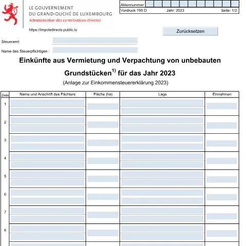 Aperçu du document Comprendre le Formulaire 195 D pour les Revenus Locatifs — Démarches administratives (CERFA n°195 D)