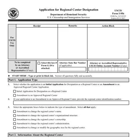 Document preview: Navigating USCIS Form I-956 for EB-5 Regional Centers — Immigration & visas (CERFA n°I-956)