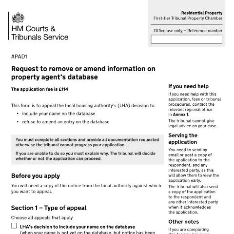 Document preview: Understanding the APAD1 Form Appeal Process — Government & admin