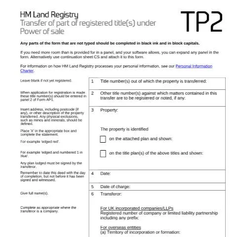 Document preview: Understanding TP2 Transfer Deeds in UK Mortgage Enforcement — Property & real estate