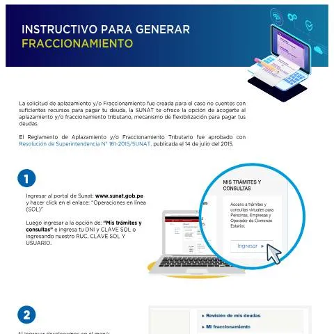 Vista previa del documento Guía para solicitar el fraccionamiento de deudas tributarias en Perú — Trámites administrativos