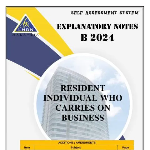 Document preview: Cara Mengisi B 2024: Nota Penjelasan untuk Pemastautin — Cukai & percukaian