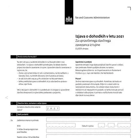 Documentvoorvertoning: Inkomensverklaring 2021 Sloveens: Wat u moet weten — Belastingen (CERFA n°ib0591z11folslv)