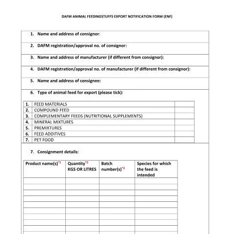 Document preview: The Role of ENF in Irish Animal Feed Exports — Government & admin