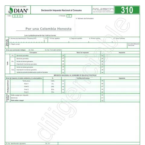 Vista previa del documento Guía para declarar el Impuesto Nacional al Consumo en 2019 — Impuestos (CERFA n°F310-2019)