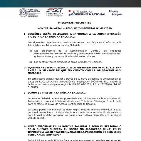 Vista previa del documento Guía detallada del formulario de nómina RG 69-2020 — Trámites administrativos