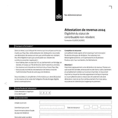Documentvoorvertoning: Belang van de Inkomensverklaring 2024 voor Buitenlandse — Belastingen (CERFA n°ib0591z41folfra)