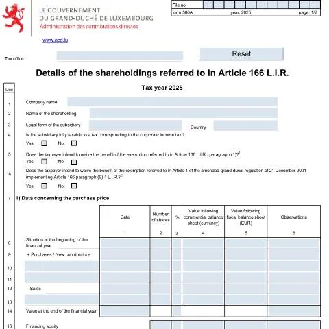 Aperçu du document Comprendre le formulaire 506 A pour la déclaration des participations — Démarches administratives (CERFA n°506 A)
