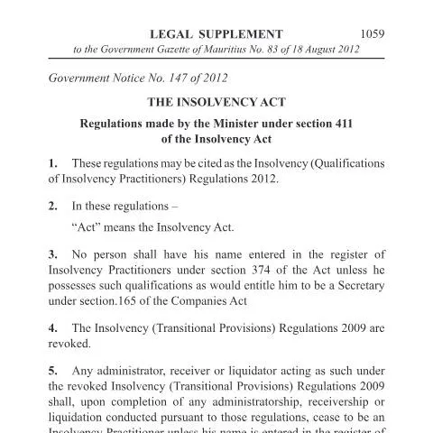 Document preview: Understanding GN1472012: Qualifications for Insolvency Practitioners — Government & admin (GN1472012)