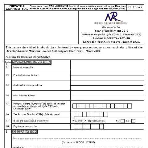 Document preview: Comprehensive Guide to the Return of Succession Form 2010 — Government & admin (ReturnSuccession_2010)