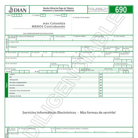 Vista previa del documento Importancia del Recibo Oficial de Pago en la Aduana Colombiana — Impuestos (CERFA n°F690-2017)