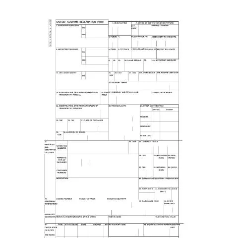 Document preview: Complete Guide to the SAD 500 Customs Declaration Form — Government & admin (CERFA n°SAD 500 Customs Declaration Form)