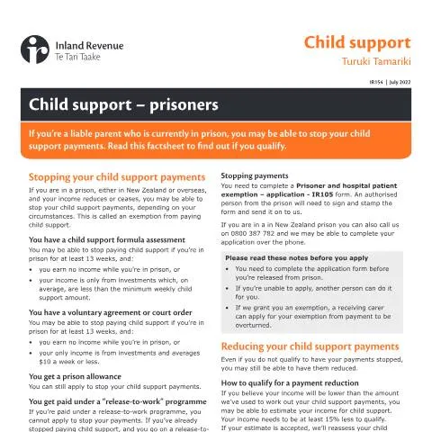 Document preview: Navigating Child Support with the IR154 Form — Government & admin (CERFA n°IR154)