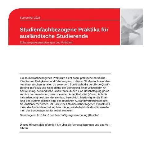 Dokumentvorschau: Voraussetzungen und Ablauf der Zulassung zu Praktika — Bildung & Ausbildung (dok_ba036105)
