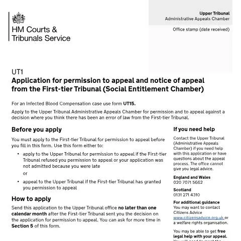 Document preview: Guide to Appealing a First-tier Tribunal Decision in the UK — Legal & justice