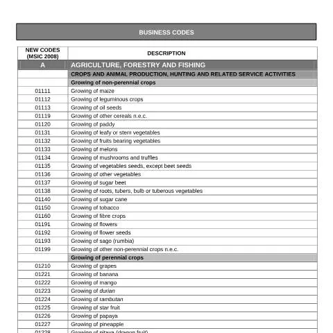 Document preview: Peranan Kod Perniagaan BE dalam Pendaftaran Perniagaan — Proses pentadbiran (CERFA n°BE)