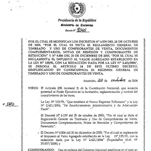 Vista previa del documento Regulación de facturación y timbrado en Paraguay — Trámites administrativos