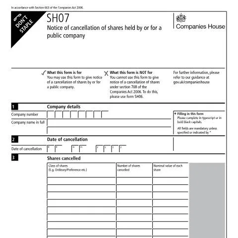 Document preview: Public Company Share Cancellation: SH07 Filing Requirements Explained — Legal & justice