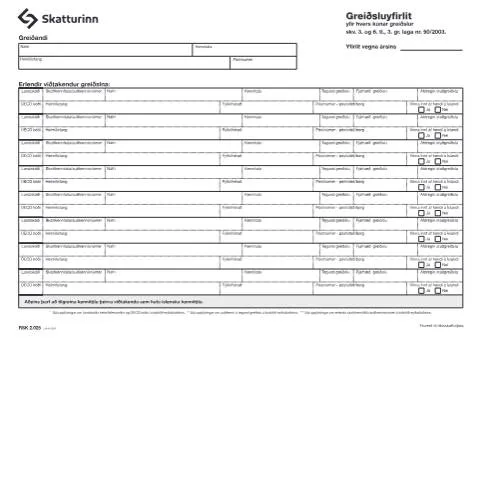 Document preview: Greiðsluyfirlit RSK 2.025: Hvað þarf að vita? — Skattar & fjármál