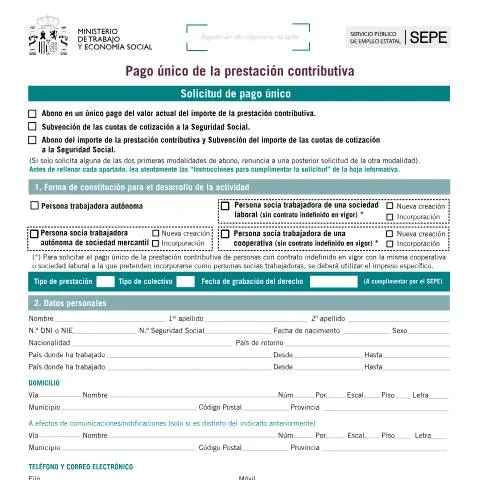 Vista previa del documento Guía para la Solicitud de Pago Único del SEPE — Impuestos