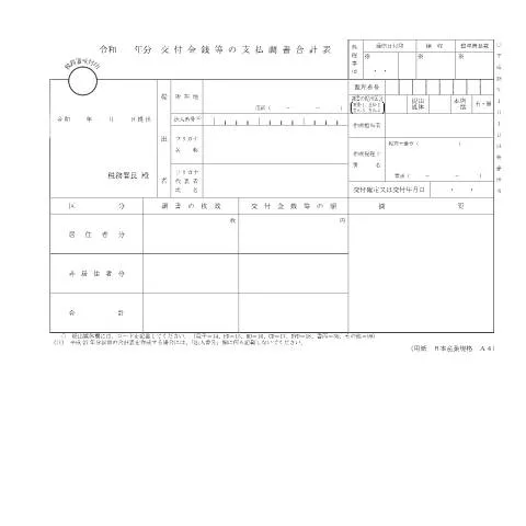 Document preview: F1-30交付金銭等の支払調書合計表の提出手続き — 税金と財政 (CERFA n°F1-30)